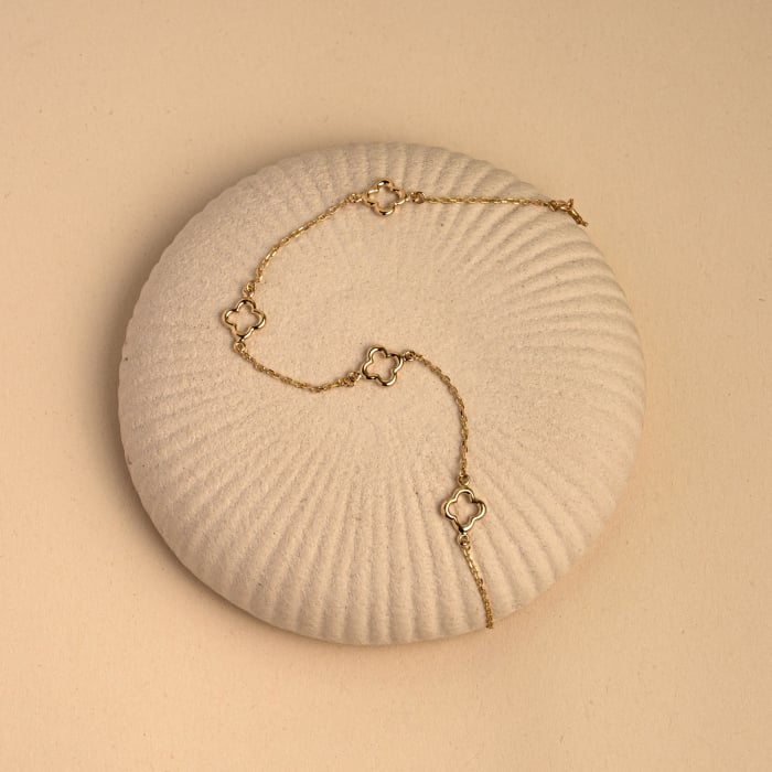 10K Yellow Gold Cutout Clovers Bracelet