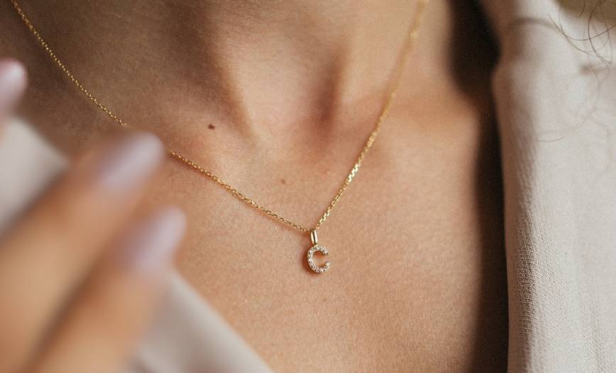 Gold & Diamond Alphabet Pendants