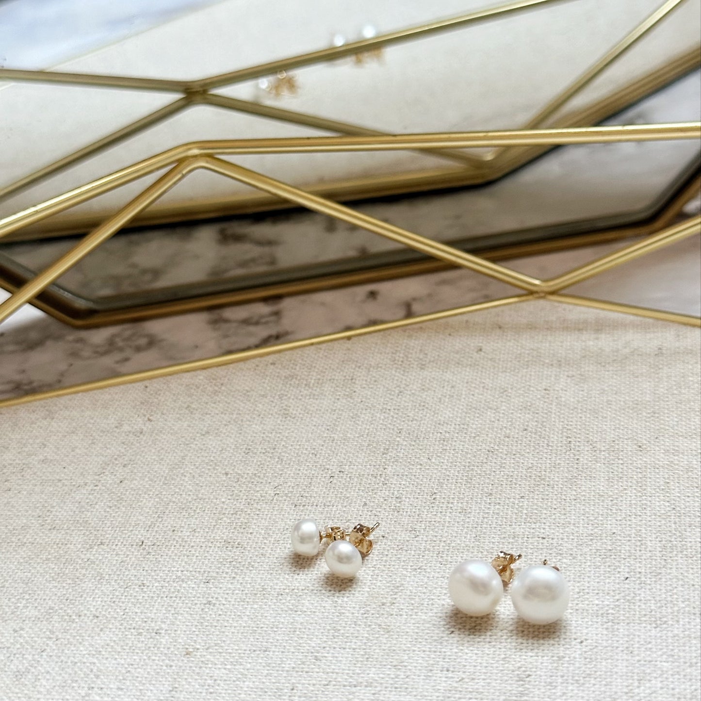 14KGF freshwater pearl studs