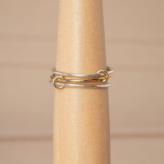 Two Tone Linked Stacker Ring