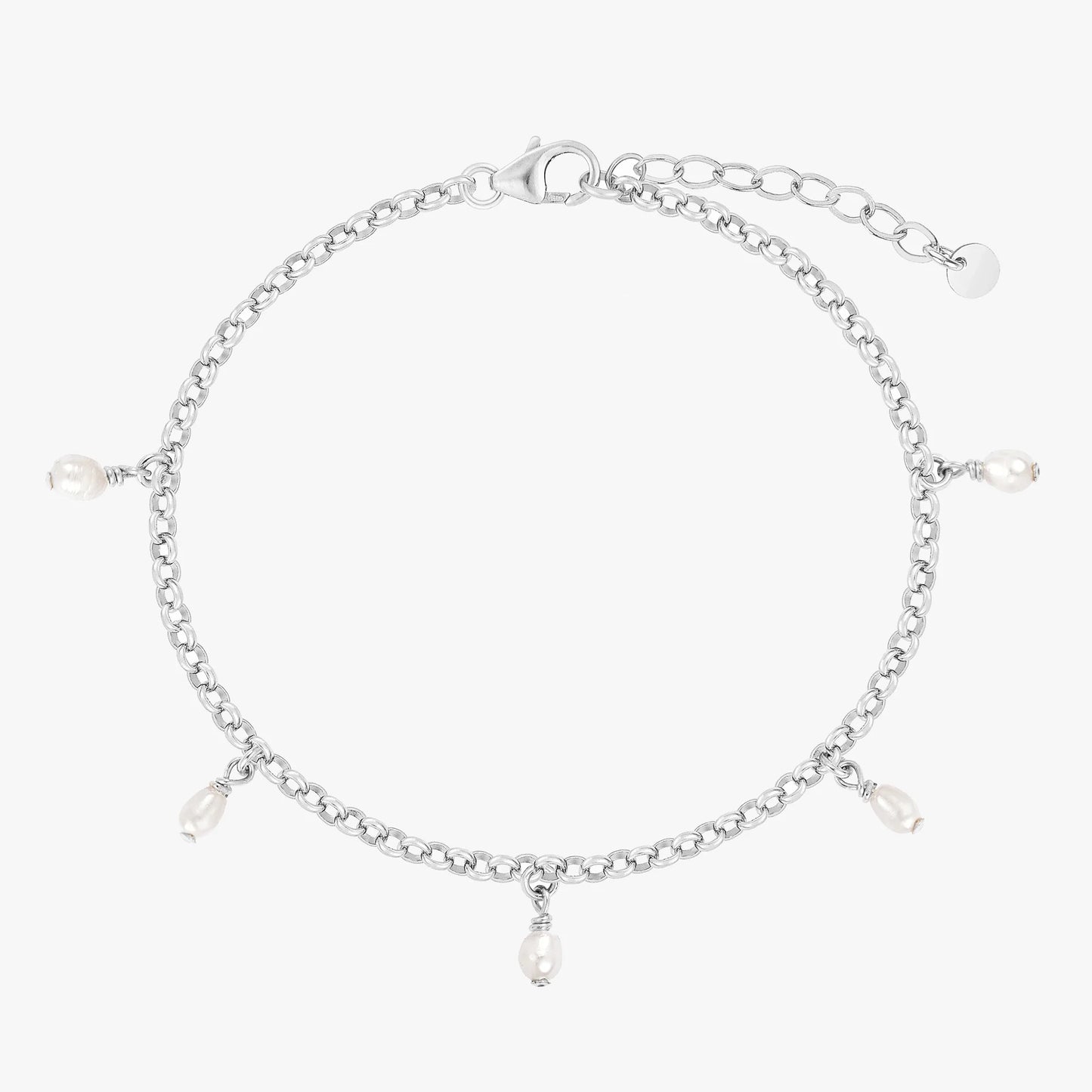 Tiny Pearly Rolo Chain Bracelet