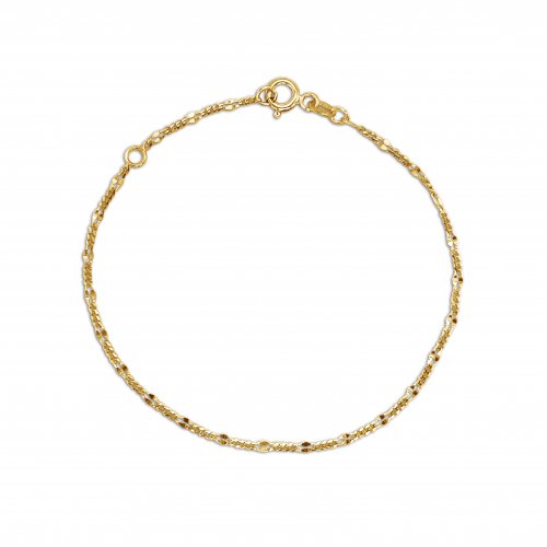 10K Yellow Gold Fancy Tiny Figaro Bracelet