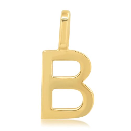 10K Yellow Gold Plain Alphabet Pendants