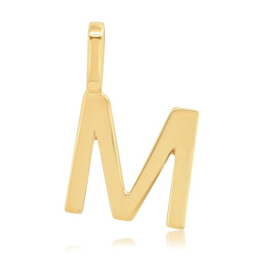 10K Yellow Gold Plain Alphabet Pendants