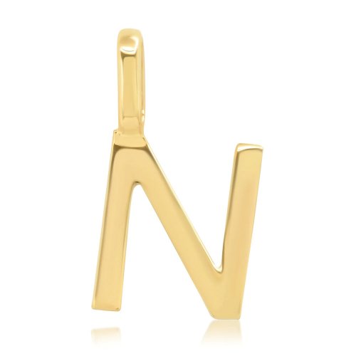 10K Yellow Gold Plain Alphabet Pendants