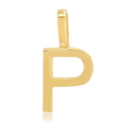 10K Yellow Gold Plain Alphabet Pendants