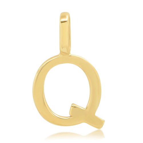 10K Yellow Gold Plain Alphabet Pendants