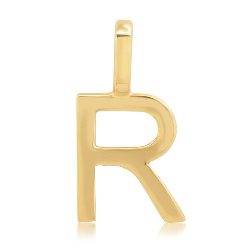 10K Yellow Gold Plain Alphabet Pendants