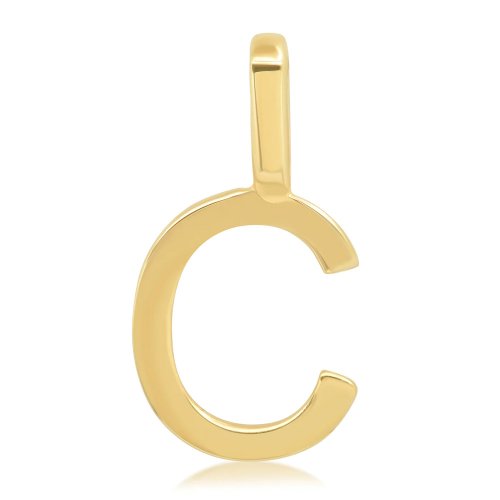 10K Yellow Gold Plain Alphabet Pendants