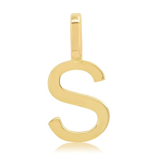 10K Yellow Gold Plain Alphabet Pendants