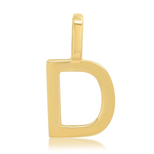 10K Yellow Gold Plain Alphabet Pendants