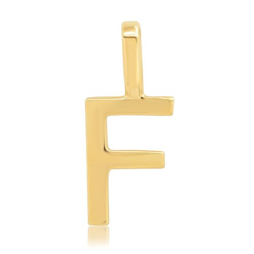 10K Yellow Gold Plain Alphabet Pendants