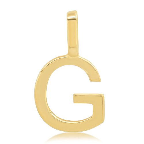 10K Yellow Gold Plain Alphabet Pendants