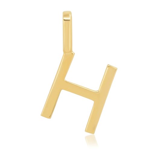 10K Yellow Gold Plain Alphabet Pendants