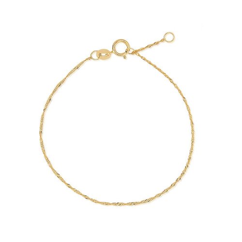 10K Yellow Gold Singapore Chain Bracelet