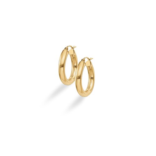 10K Yellow Gold Tube Hoops