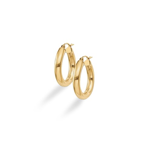 10K Yellow Gold Tube Hoops