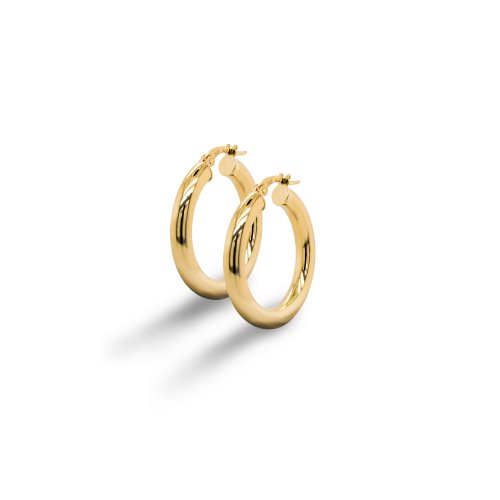 10K Yellow Gold Tube Hoops