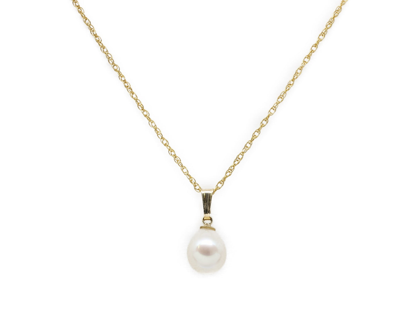 Gold Pearl Drop Necklace