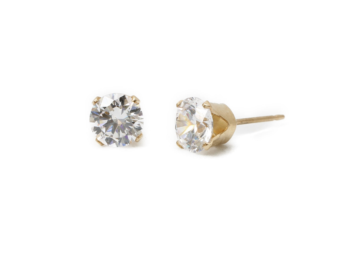 Round stud earrings CZ