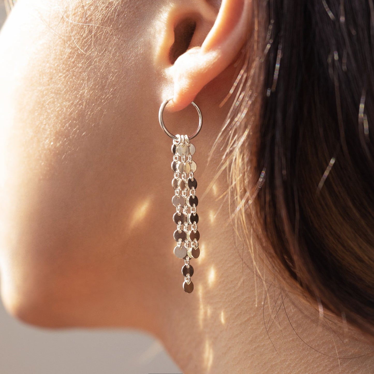 Itty Bitty Disc Chandelier Earrings