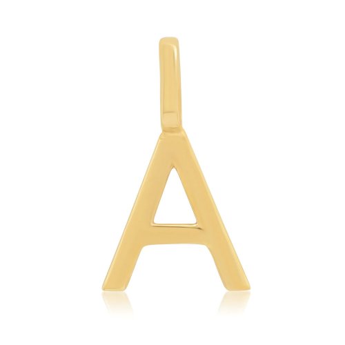 10K Yellow Gold Plain Alphabet Pendants