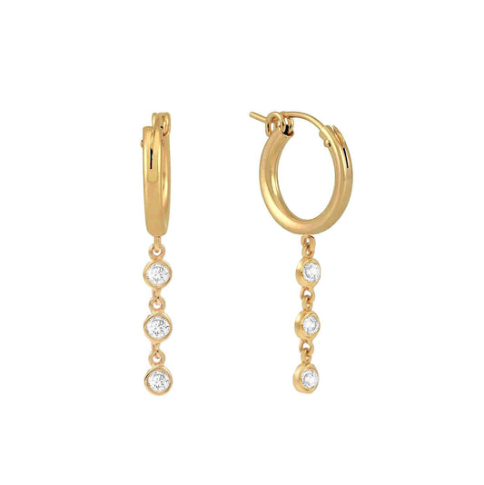 Claudia Linear Drop Hoop Earrings