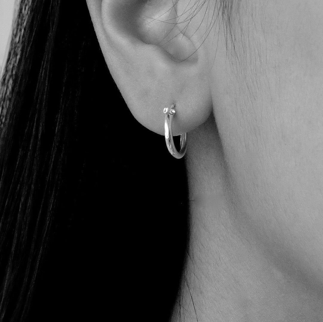 Sterling silver Euro Hoop earrings