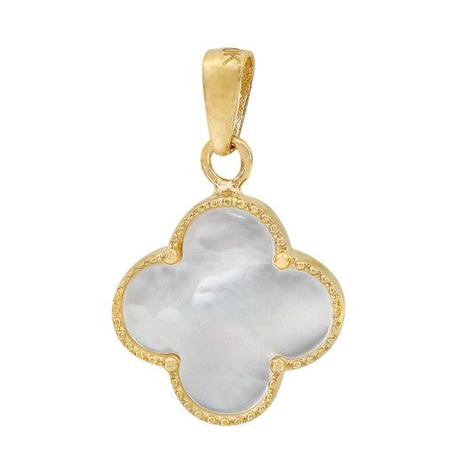 10K Clover Pearl Pendant