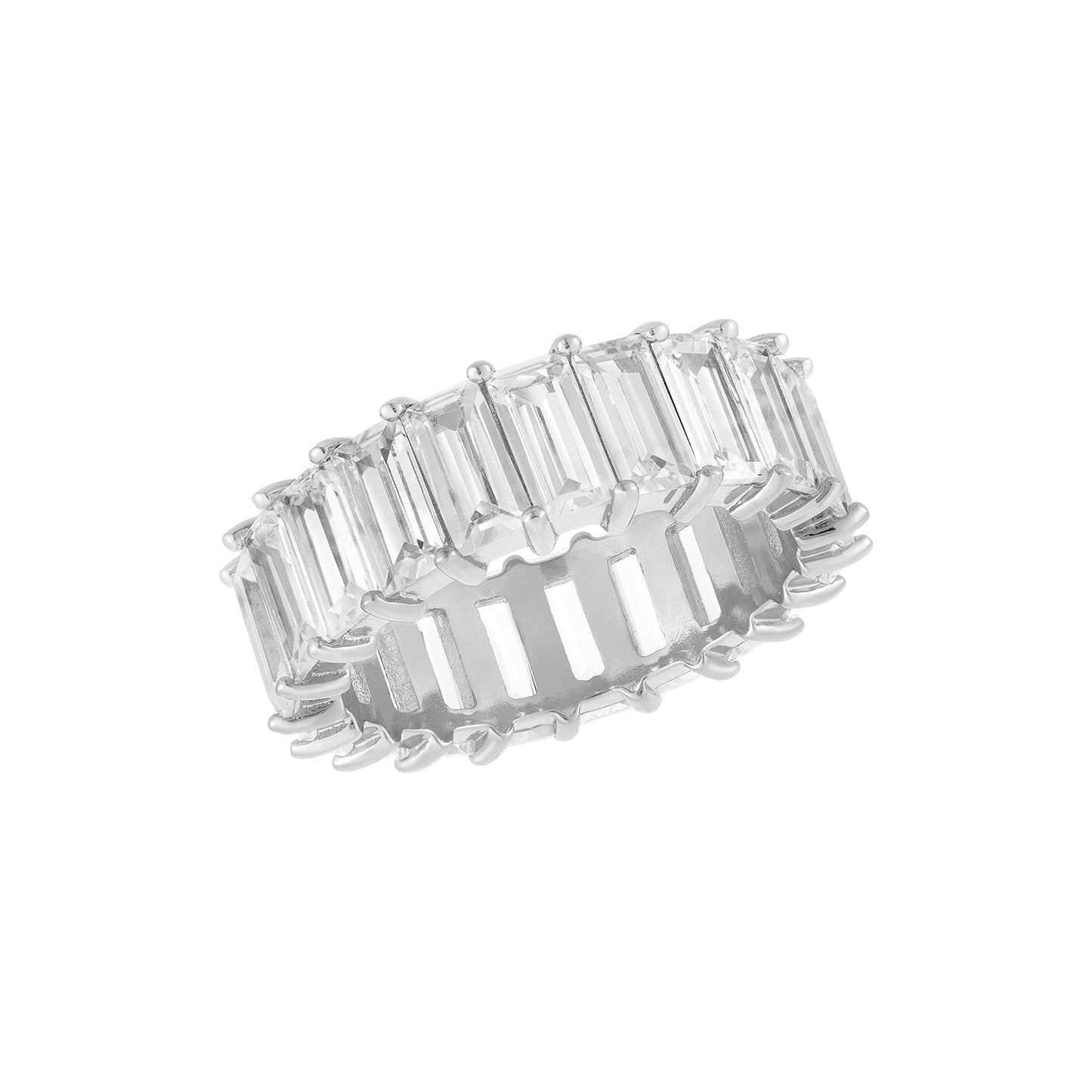 Baguette CZ Eternity Band Silver