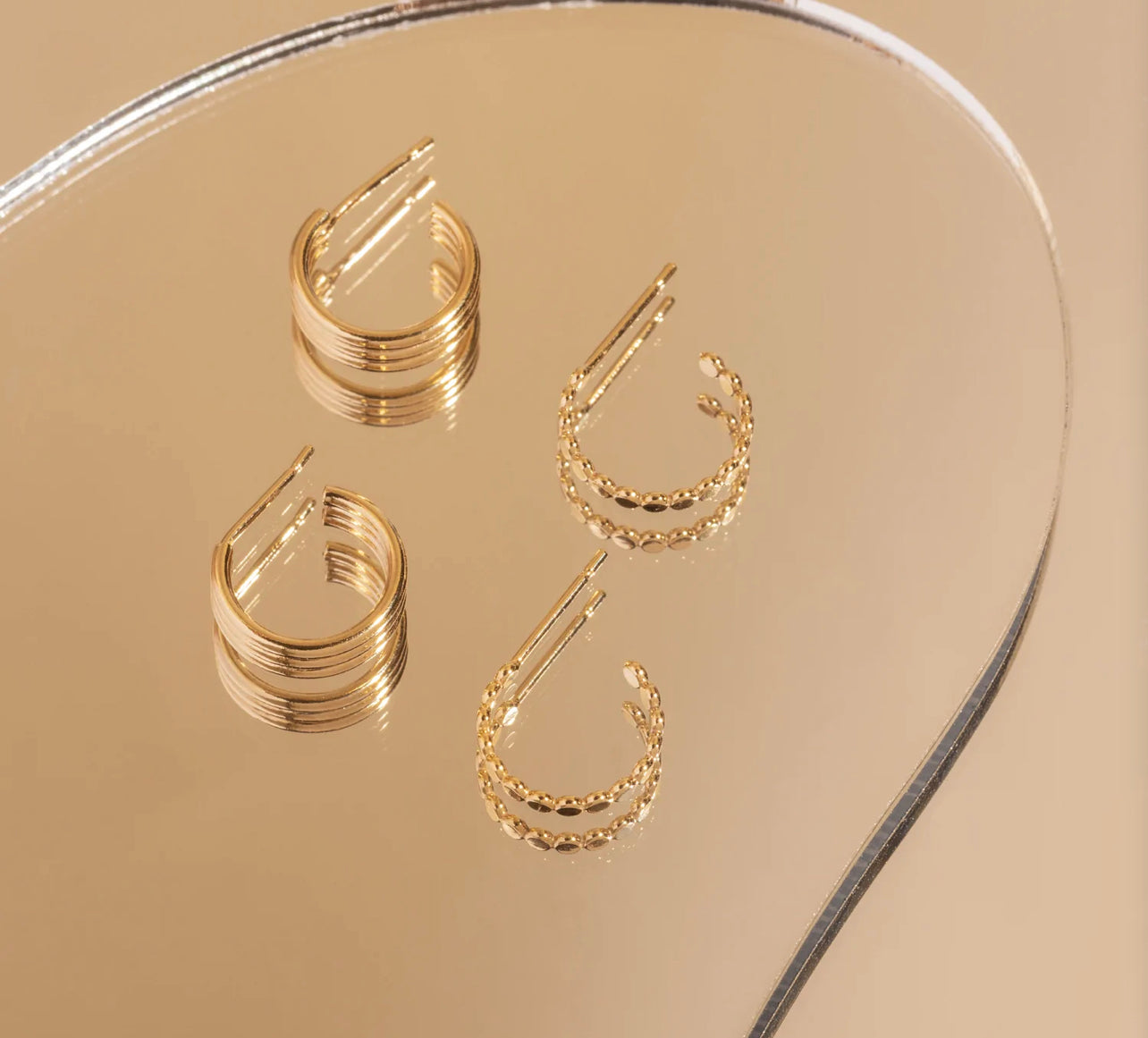 Flat Disc Hoop Earrings