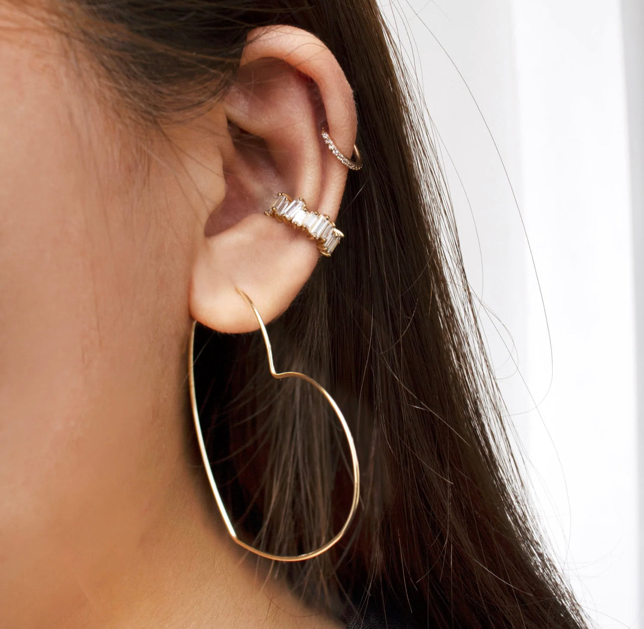 Sleek Big Heart Hoop Earrings