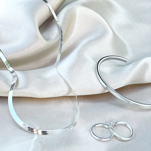 Sterling silver Euro Hoop earrings