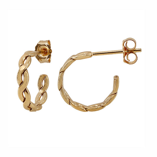 14KGF Woven Hoop  earrings